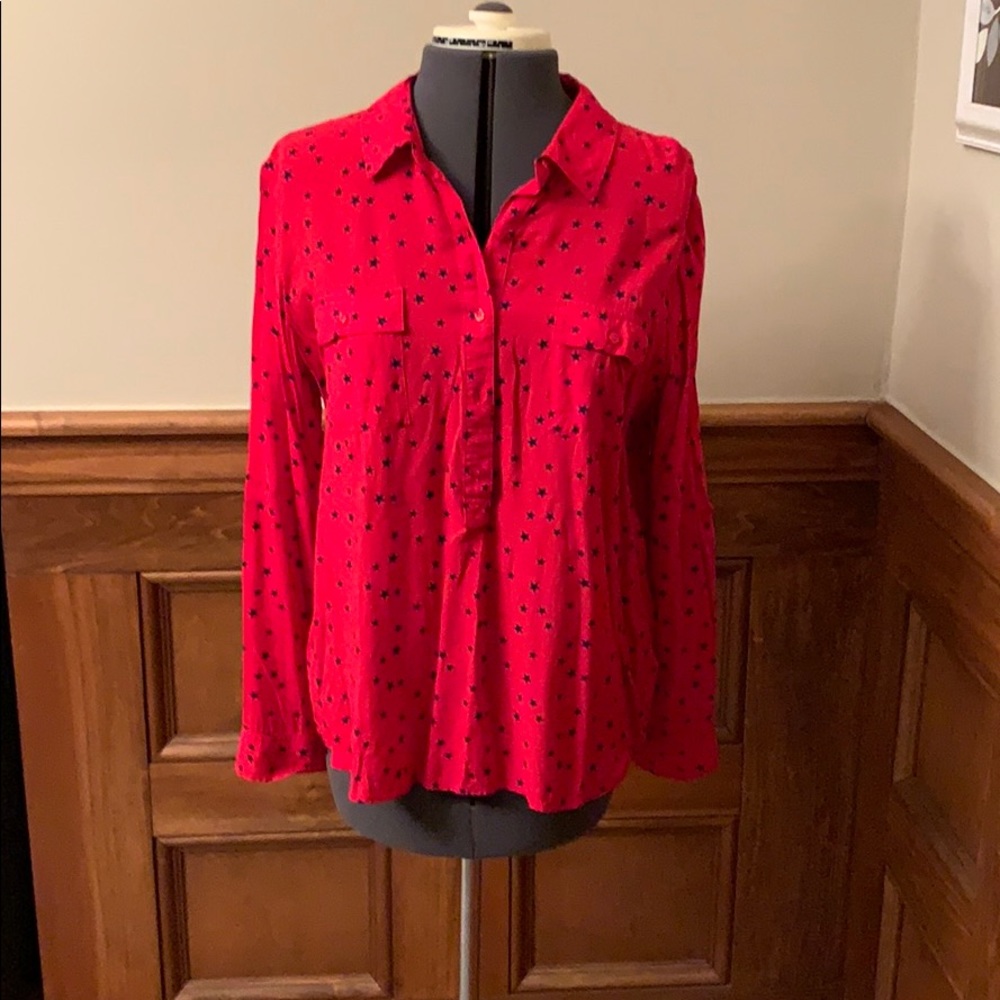 Navy and Red star blouse